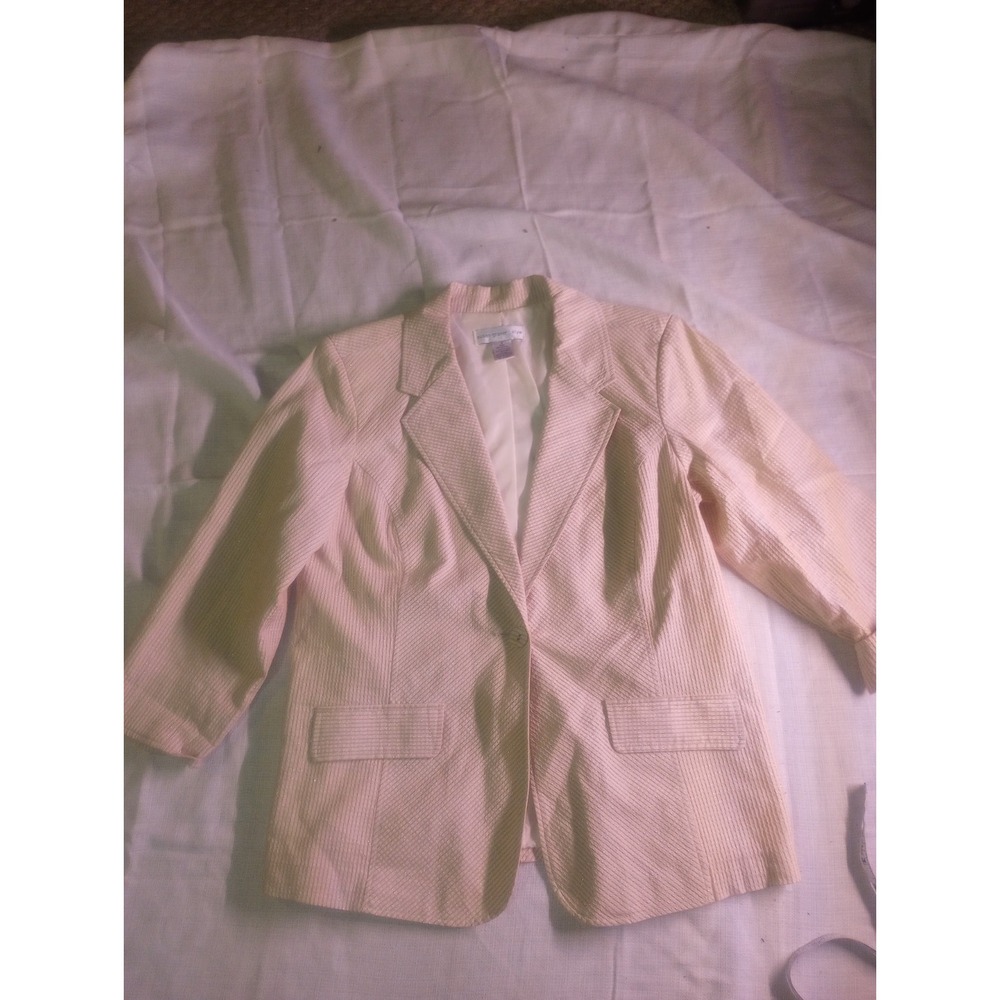 Susan Graver Style Small Blazer Striped Metallic 3/4‎ Sleeve